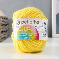 Пряжа "Детский каприз тёплый" 50%меринос. шерсть, 50%фибра 125м/50гр (27 лимон) Пехорка