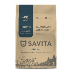 Корм для кошек SAVITA с лососем и белой рыбой сух. 5кг