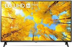 50" Телевизор LG 50UQ75006LF.ARUB, 4K Ultra HD, черный, СМАРТ ТВ, WebOS