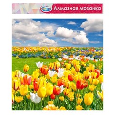 Алмазная мозаика без подрамника, частичное заполнение «Тюльпаны» 40 × 50 см + наклейка No Brand