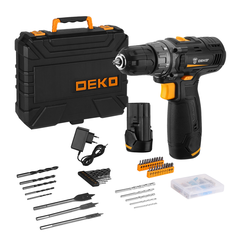 Акк. безударная дрель-шуруповерт DEKO GCD12DU3 SET5 Li-Ion в кейсе + 92 предмета, 063-4148