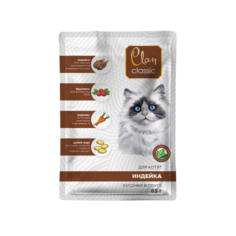 Влажный корм для кошек Clan classic индейка с брусникой и морковкой, 14шт по 85г