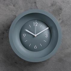 Часы настенные, серия: Классика, плавный ход, d=25.4 см, без стекла, серые Troika