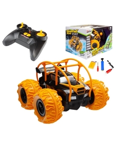 Машинка Junfa toys трюковая двухстороняя радиоуправляемая, цвет зеленный, 36х23х27,5 см