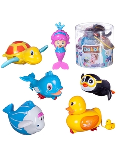 Игровой набор JUN Toys заводные игрушки для ванной, 6 фигурок в тубе, 143421-tn