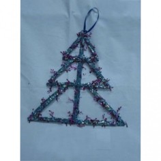 н.г.ротанг елка,обмотан.мишурой подвеска 32см 4цв. Snowmen