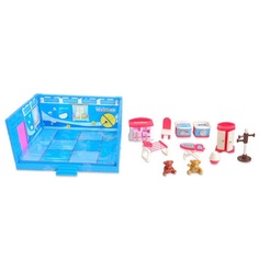Модульная комната Abtoys Счастливые друзья Ванная с мебелью и фигурками животных, 13 п