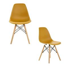 Стулья LEON в стиле EAMES DSW, горчичные, набор 2 шт
