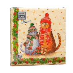 Бумажные салфетки Art Bouquet Новогодние друзья трехслойные 33х33 см 20 шт.