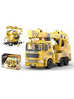 Машинка-конструктор Junfa toys Собери сам Строительная машина, звук. и свет. эф., 115 дет.