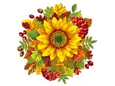 Рисунок на канве «Осенний подсолнух» Матренин посад