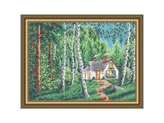 Рисунок на ткани «Домик в лесу» Арт Соло