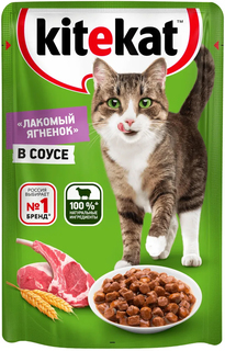 Влажный корм для кошек Kitekat лакомый ягненок со вкусом ягненка в соусе, 85 г
