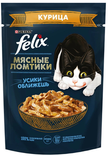 Влажный корм для кошек Felix Мясные ломтики с курицей, 75 г