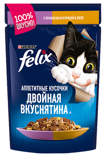 Влажный корм для кошек Felix с ягненком и курицей в желе, повседневный, 85 г