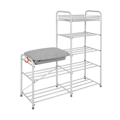 Полка для обуви 5-ти полочная 90 с сиденьем с ящиком No Brand