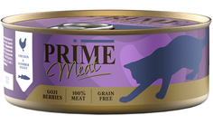Влажный корм для кошек PRIME MEAT CAT GRAIN FREE с курицей и скумбрией, 100 гр P.R.I.M.E.
