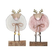 Сувенир новогодний Homeclub Олень пушистый разноцветный 17,5 см