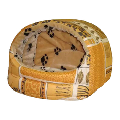 Лежак-домик для кошек Пушок Округлый на меху № 2, 48 х 40 х 35 см, в ассортименте