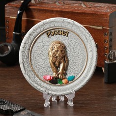 Тарелка сувенирная "Тигр", керамика, гипс, минералы, d=11 см No Brand