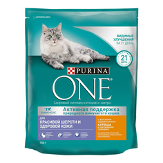 Сухой корм для кошек Purina One с курицей и цельными злаками 750 г O.N.E.