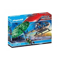 Конструктор Playmobil Полицейский вертолет Погоня с парашютом 70569