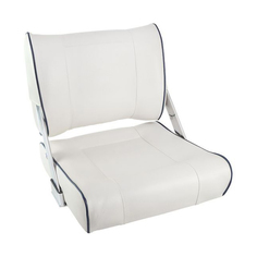 Кресло мягкое с перекидной спинкой белого цвета и синим кантом Springfield