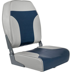 Кресло складное мягкое ECONOMY с высокой спинкой двуцветное, серый/синий Springfield