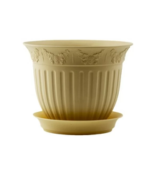 Горшок Виноград, D22, с поддоном 2,25л кремовый No Brand