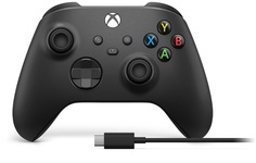 Беспроводной геймпад Xbox чёрный + USB-C кабель Microsoft