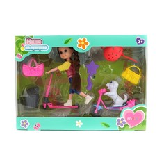 Кукла с аксессуарами ND Play Нина на прогулке, самокат, TY865424C