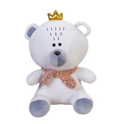 Мягкая игрушка Best Toys Плюшевый медведь с короной, серый, 45 см, а00000159
