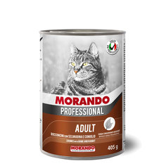 Консервированный корм для кошек Morando Professional кусочки с дичью и кроликом, 405г