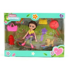 Кукла с аксессуарами ND Play Нина на прогулке, скейт, TY865424B