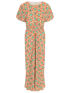 Платье из вискозы с принтом Saloni