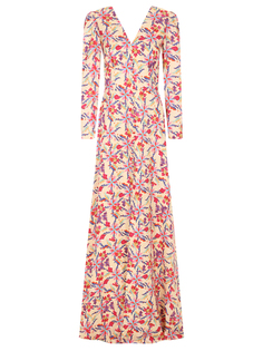 Платье шелковое с принтом Saloni