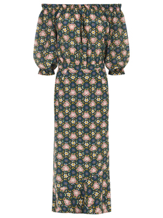 Платье шелковое с принтом Saloni