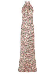 Платье шелковое с принтом Saloni