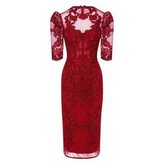 Приталенное платье с кружевной отделкой Zuhair Murad