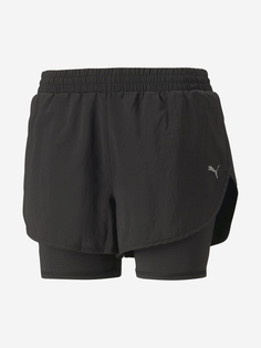 Шорты женские PUMA Run Favorite Woven 2 в 1, Черный