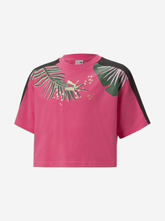 Футболка для девочек PUMA T7 Vacay Queen Graphic, Розовый