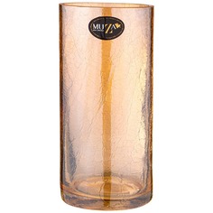 Ваза-цилиндр Muza Cracle amber 12х25 см Муза