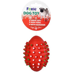 Игрушка для собак Foxie Мяч регби с пищалкой винил YT117584 красный 10х7 см