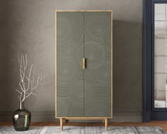 Шкаф малый двухстворчатый line r24/browngrey (etg-home) серый 84x174x50 см.
