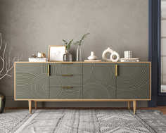 Комод line удлиненный r25/browngrey (etg-home) серый 184x74x40 см.