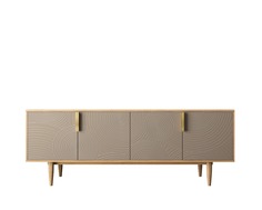 Комод под tv с четыремя дверками line r21/beige (etg-home) серый 164x64x45 см.