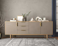 Комод line удлиненный r25/beige (etg-home) серый 184x74x40 см.
