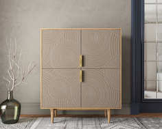 Большой комод с четырьмя дверками line r19/beige (etg-home) серый 104x124x45 см.