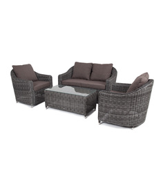 кон панна лаунж-зона из искусственного ротанга, цвет графит (outdoor) серый