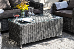 кон панна столик журнальный из искусственного ротанга, цвет графит (outdoor) серый